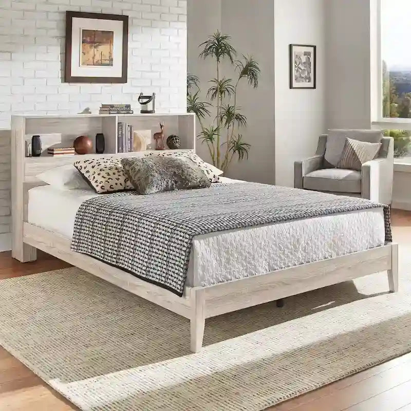 Letto matrimoniale Malins Bookcase Platform con USB di
