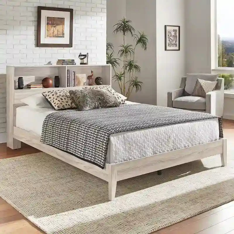Malins Bookcase Queen Platform Bed with USBs by 