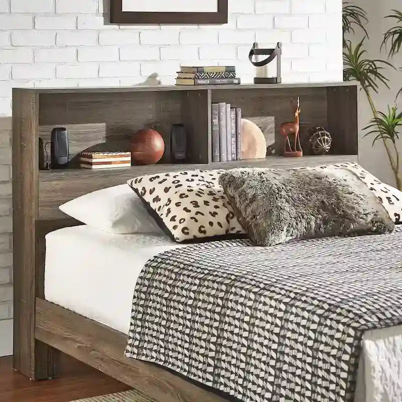 Letto matrimoniale Malins Bookcase Platform con USB di