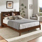 Letto matrimoniale Malins Bookcase Platform con USB di