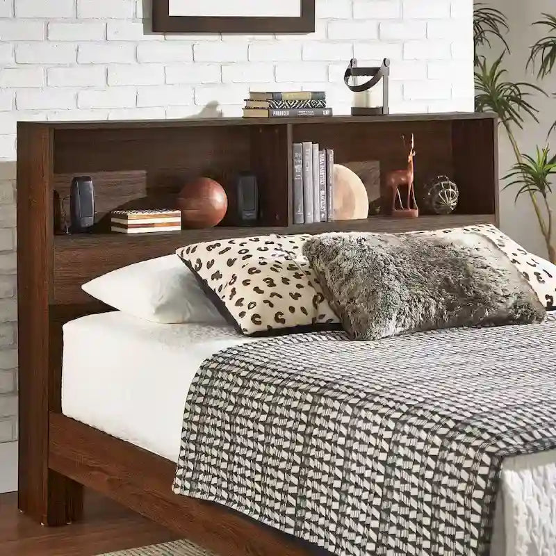 Letto matrimoniale Malins Bookcase Platform con USB di