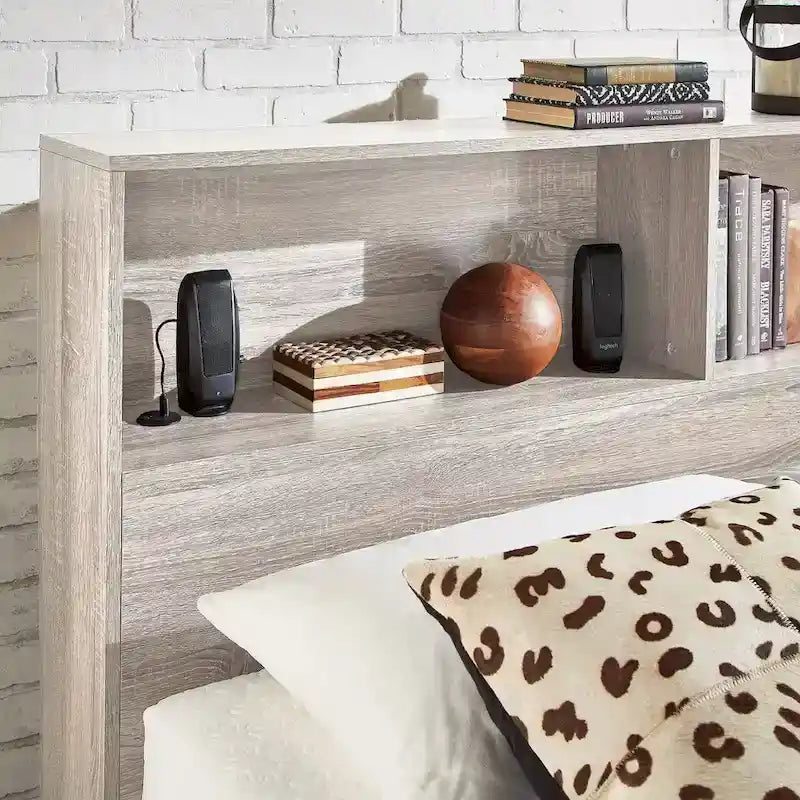 Letto matrimoniale Malins Bookcase Platform con USB di