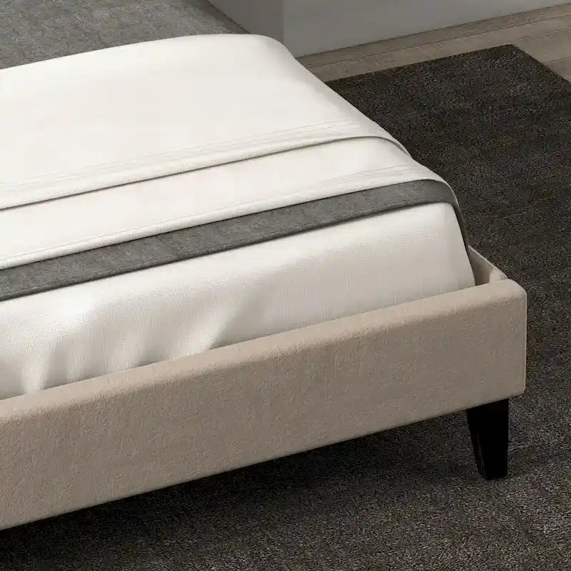 Letto Imbottito con Testiera a Orecchioni, Misura King
