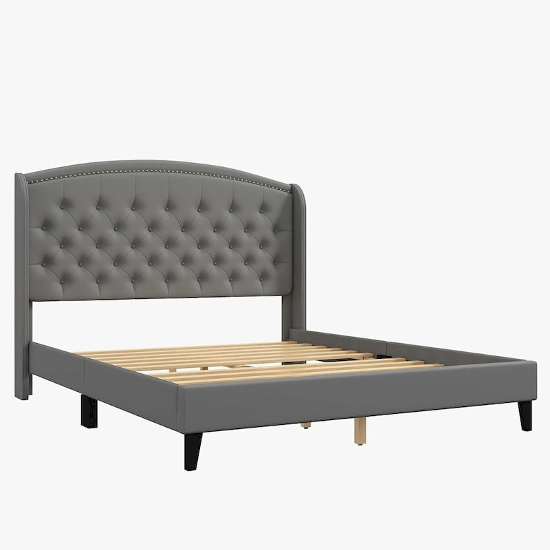 Letto Imbottito con Testiera a Orecchioni, Misura King