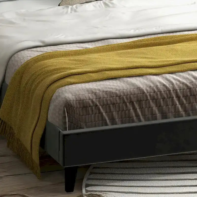 Letto Imbottito con Testiera a Orecchioni, Misura King