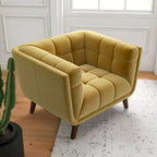 Kameron Poltrona di design di lusso trapuntata Mid Century Modern