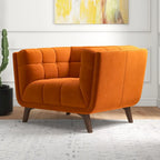 Kameron Poltrona di design di lusso trapuntata Mid Century Modern