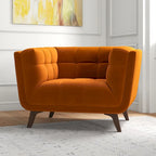 Kameron Poltrona di design di lusso trapuntata Mid Century Modern