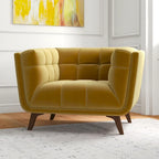 Kameron Poltrona di design di lusso trapuntata Mid Century Modern