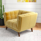 Kameron Poltrona di design di lusso trapuntata Mid Century Modern