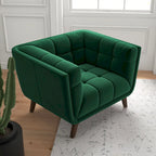 Kameron Poltrona di design di lusso trapuntata Mid Century Modern
