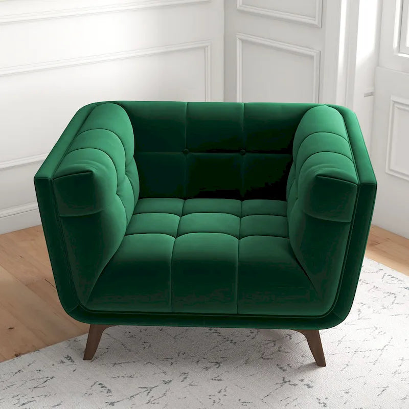 Kameron Poltrona di design di lusso trapuntata Mid Century Modern
