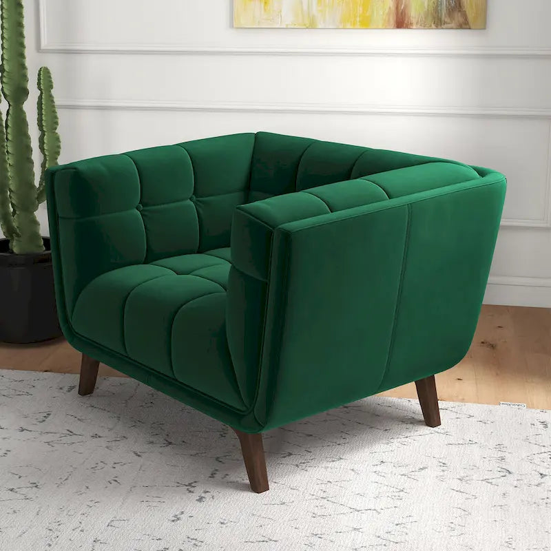 Kameron Poltrona di design di lusso trapuntata Mid Century Modern