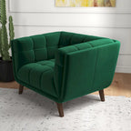 Kameron Poltrona di design di lusso trapuntata Mid Century Modern