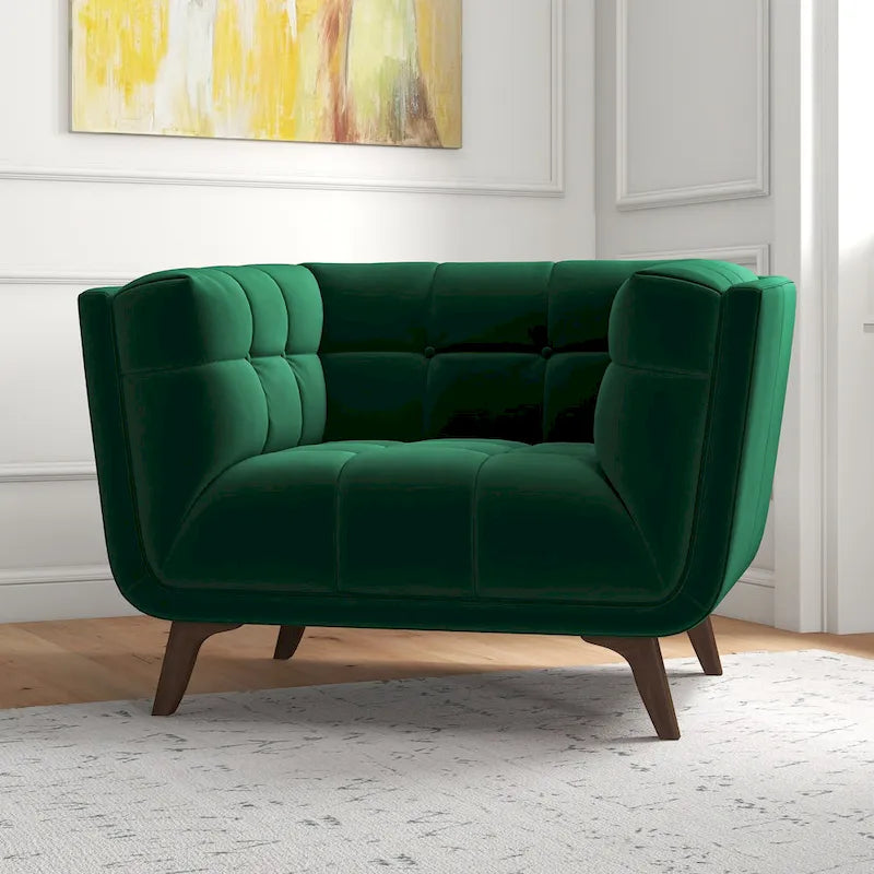Kameron Poltrona di design di lusso trapuntata Mid Century Modern