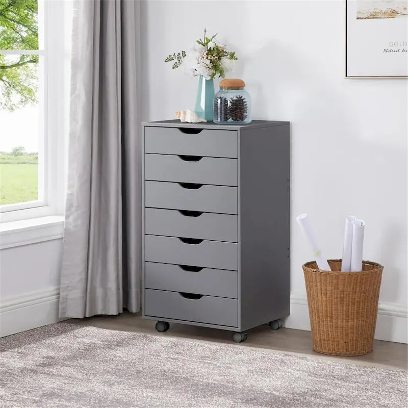Classificatori da Ufficio Classificatori in Legno per Ufficio Domestico Classificatore Laterale Mobile Cassettiera Portaoggetti - Grigio