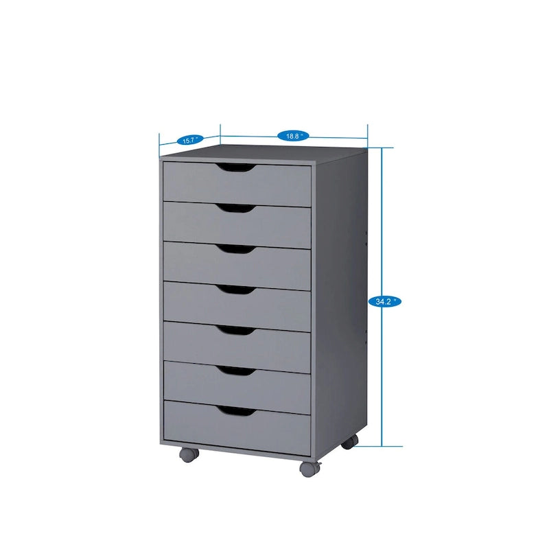 Classificatori da Ufficio Classificatori in Legno per Ufficio Domestico Classificatore Laterale Mobile Cassettiera Portaoggetti - Grigio