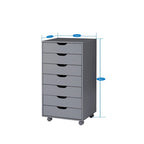 Classificatori da Ufficio Classificatori in Legno per Ufficio Domestico Classificatore Laterale Mobile Cassettiera Portaoggetti - Grigio