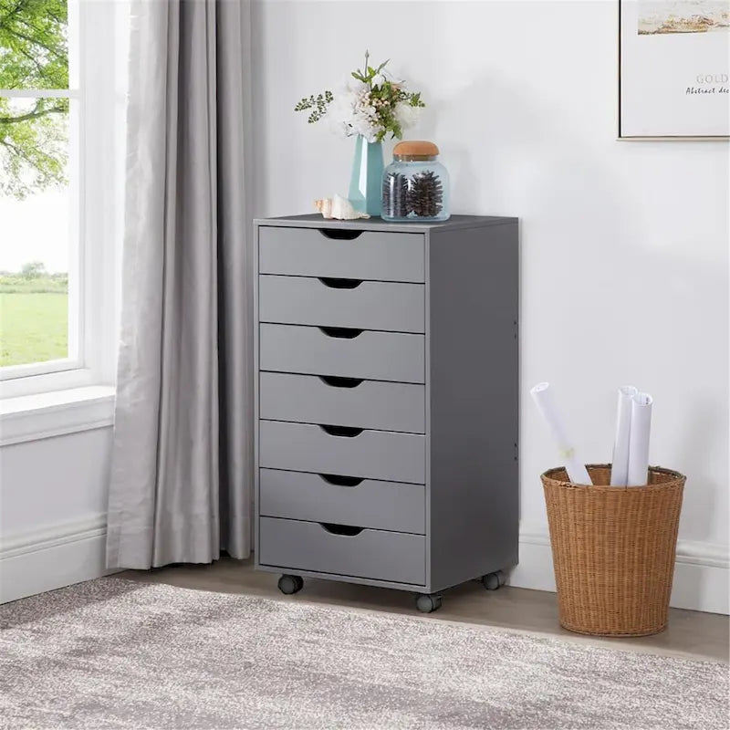 Classificatori da Ufficio Classificatori in Legno per Ufficio Domestico Classificatore Laterale Mobile Cassettiera Portaoggetti - Grigio
