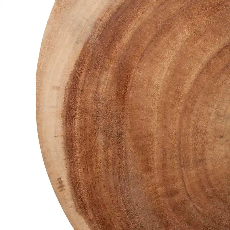 Tavolino con struttura in rattan e piano in legno massello di
