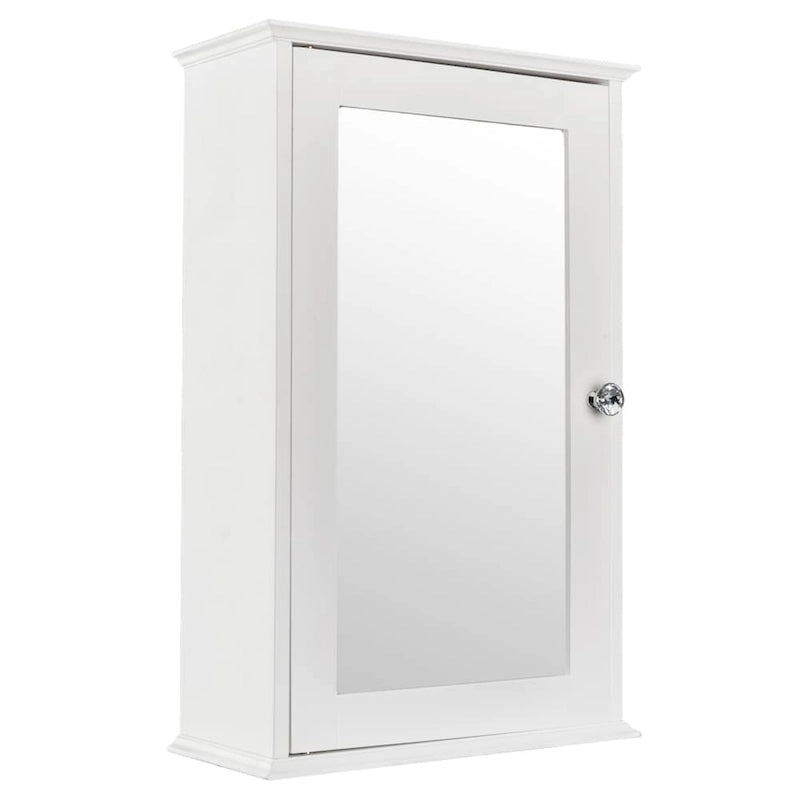 Armadietto a specchio singolo, da bagno, da parete, bianco