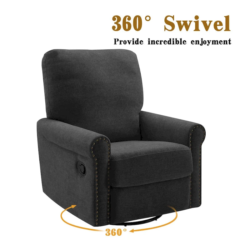 Poltrona reclinabile manuale girevole a 360 gradi Heido con funzione relax