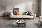 Faux Leather Pillow Top Arm Sofa with Reversible Cushions - two seat