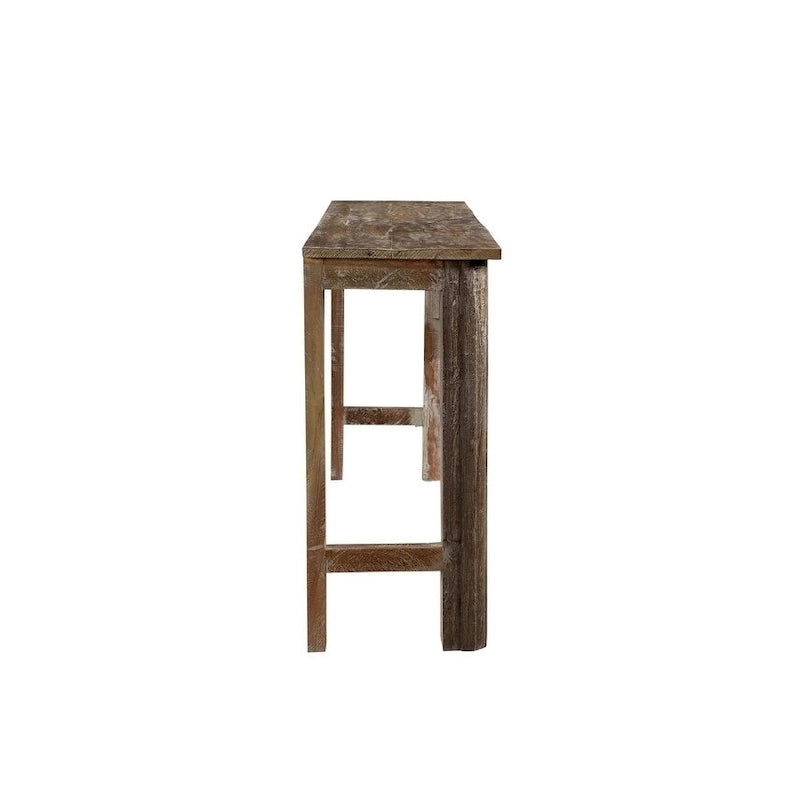 Consolle Tartaruga in Legno con Inserti Metallici