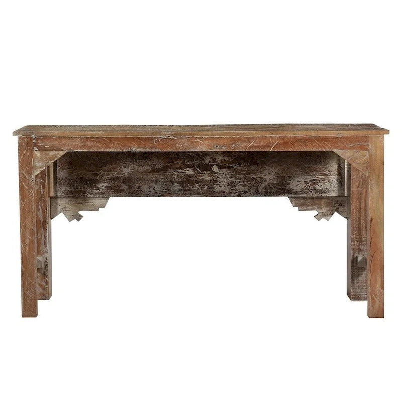 Consolle Tartaruga in Legno con Inserti Metallici