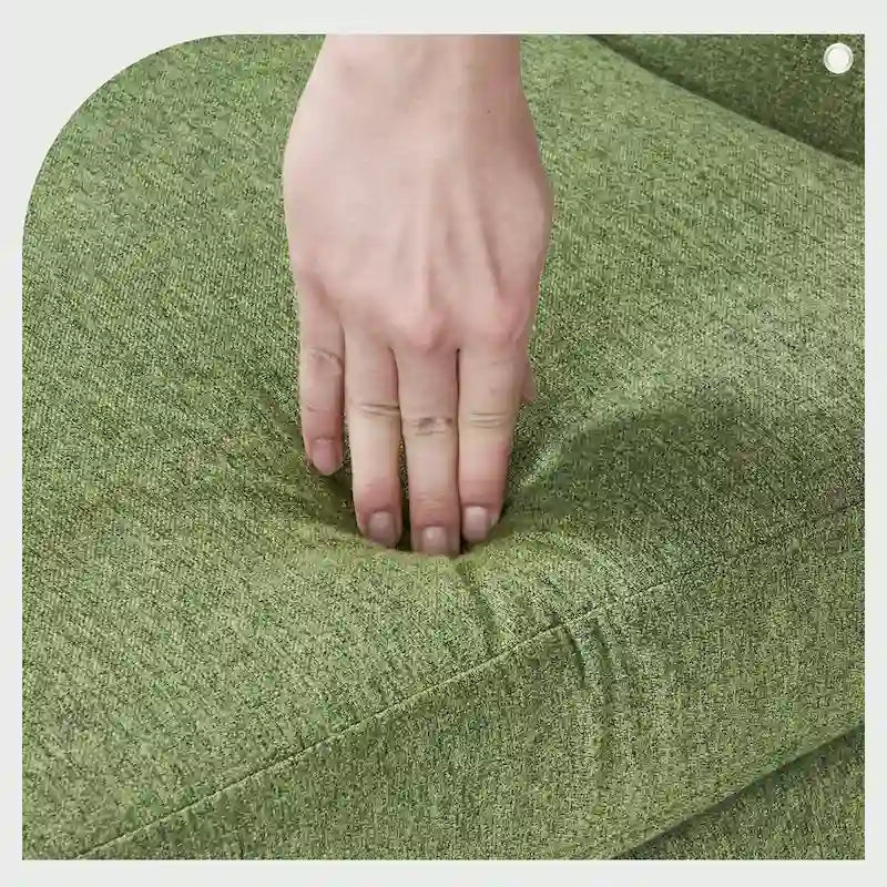 Poltrona accento in lino, comoda sedia da salotto con braccioli, poltrona imbottita con bottoni, poltrone moderne, set da 2