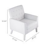 Poltrona accento in lino, comoda sedia da salotto con braccioli, poltrona imbottita con bottoni, poltrone moderne, set da 2