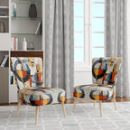 Designart Colorful Mid Century Abstract Fusion I Sedia d'accento e Poltrona Mid-Century Modern Imbottita
