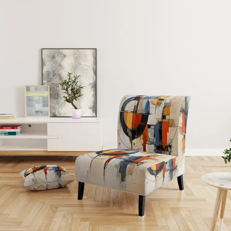 Designart Colorful Mid Century Abstract Fusion I Sedia d'accento e Poltrona Mid-Century Modern Imbottita