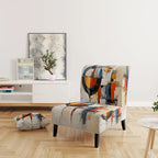 Designart Colorful Mid Century Abstract Fusion I Sedia d'accento e Poltrona Mid-Century Modern Imbottita