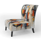 Designart Colorful Mid Century Abstract Fusion I Sedia d'accento e Poltrona Mid-Century Modern Imbottita