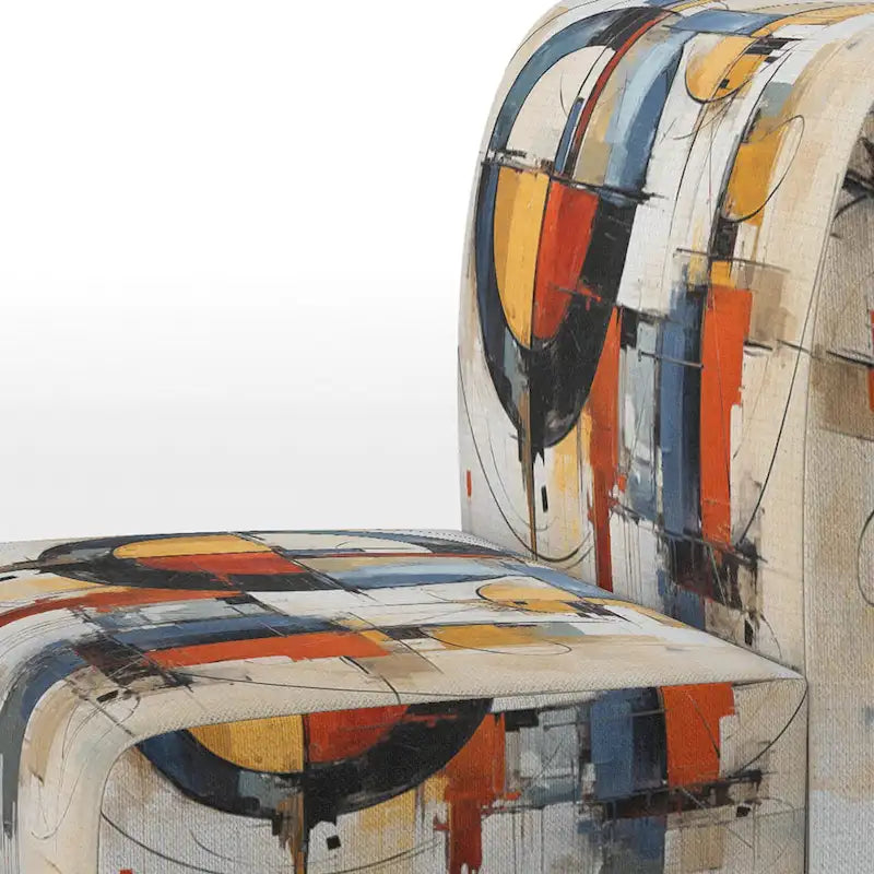 Designart Colorful Mid Century Abstract Fusion I Sedia d'accento e Poltrona Mid-Century Modern Imbottita
