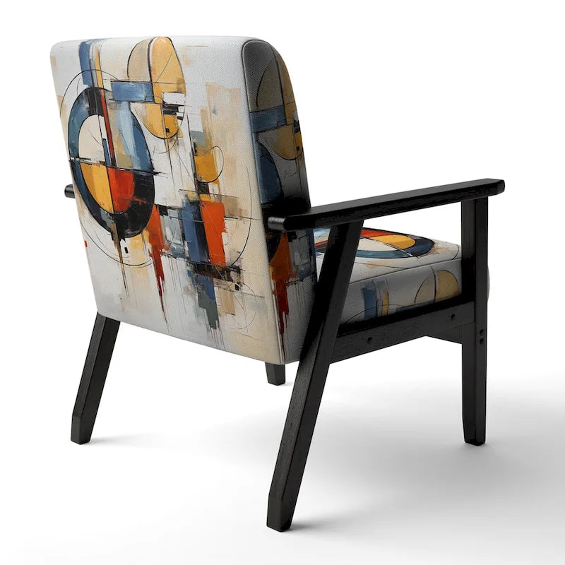 Designart Colorful Mid Century Abstract Fusion I Sedia d'accento e Poltrona Mid-Century Modern Imbottita