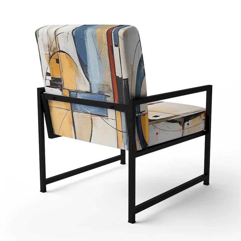 Designart Colorful Mid Century Abstract Fusion I Sedia d'accento e Poltrona Mid-Century Modern Imbottita