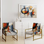 Designart Colorful Mid Century Abstract Fusion I Sedia d'accento e Poltrona Mid-Century Modern Imbottita