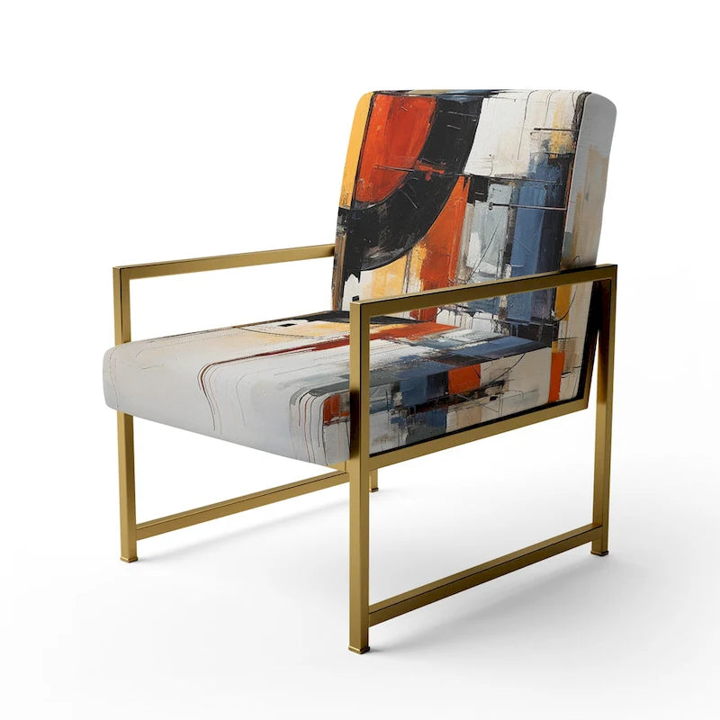 Designart Colorful Mid Century Abstract Fusion I Sedia d'accento e Poltrona Mid-Century Modern Imbottita