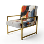 Designart Colorful Mid Century Abstract Fusion I Sedia d'accento e Poltrona Mid-Century Modern Imbottita