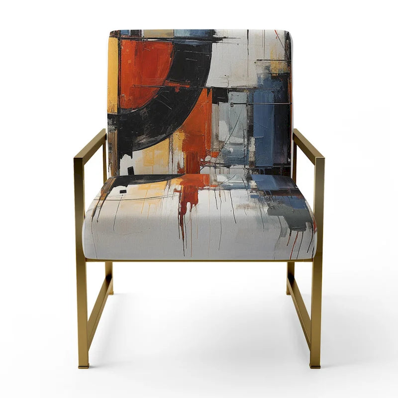 Designart Colorful Mid Century Abstract Fusion I Sedia d'accento e Poltrona Mid-Century Modern Imbottita
