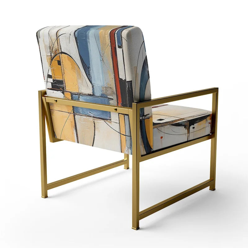 Designart Colorful Mid Century Abstract Fusion I Sedia d'accento e Poltrona Mid-Century Modern Imbottita