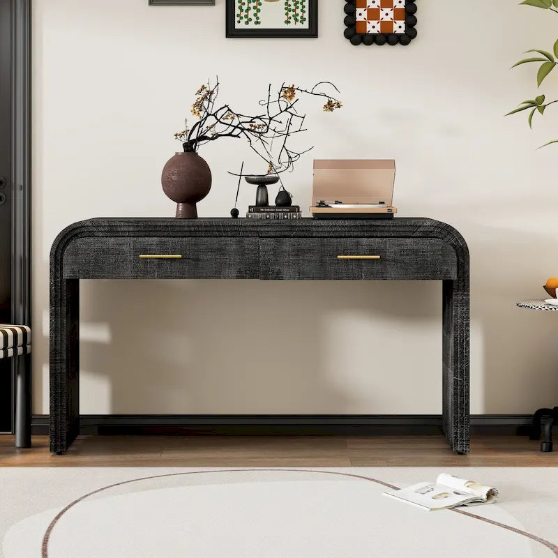 Consolle di design retrò con due cassetti