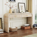 Unique Retro Silhouette Console Table with Two Drawers
