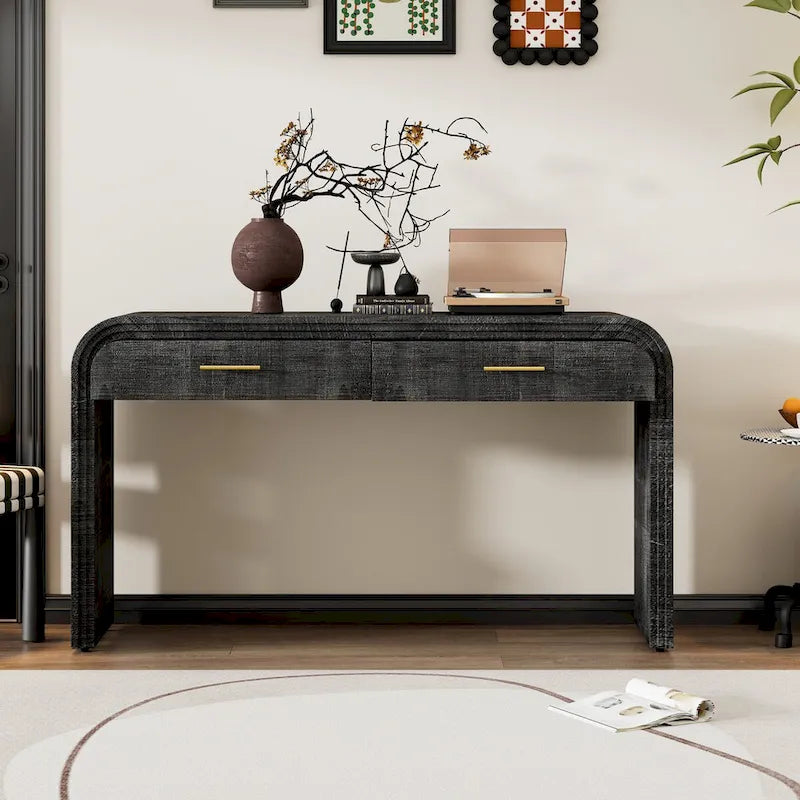 Consolle di design retrò con due cassetti