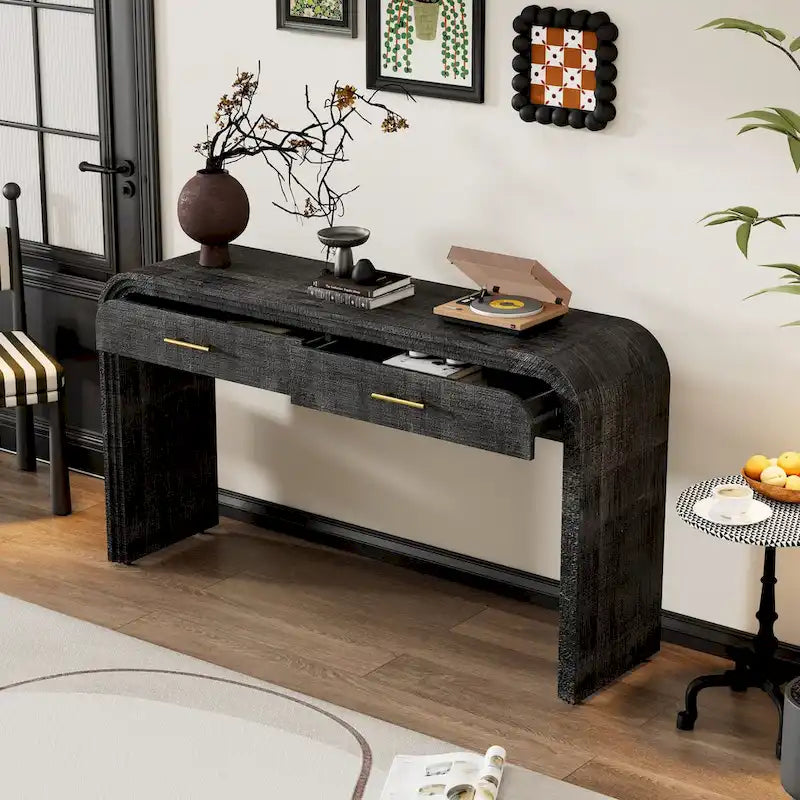 Consolle di design retrò con due cassetti