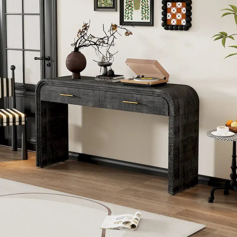 Consolle di design retrò con due cassetti