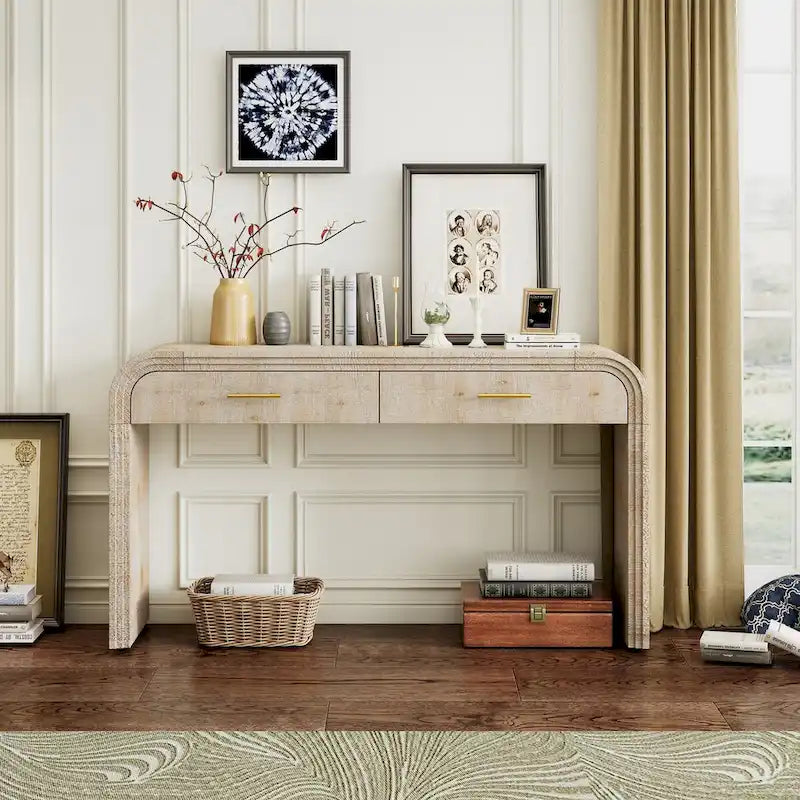 Consolle di design retrò con due cassetti