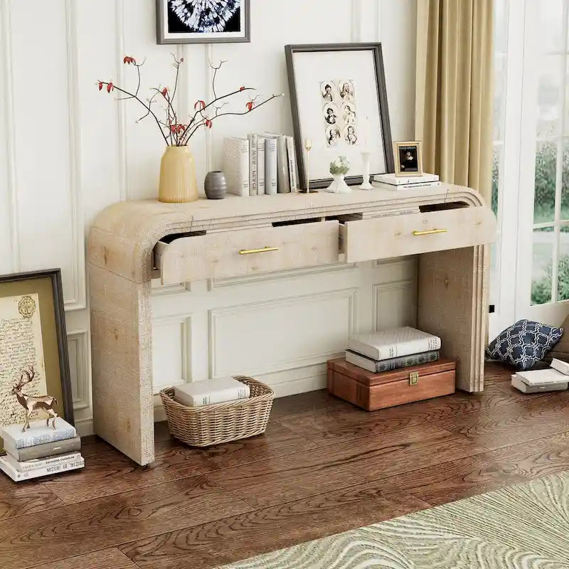 Consolle di design retrò con due cassetti